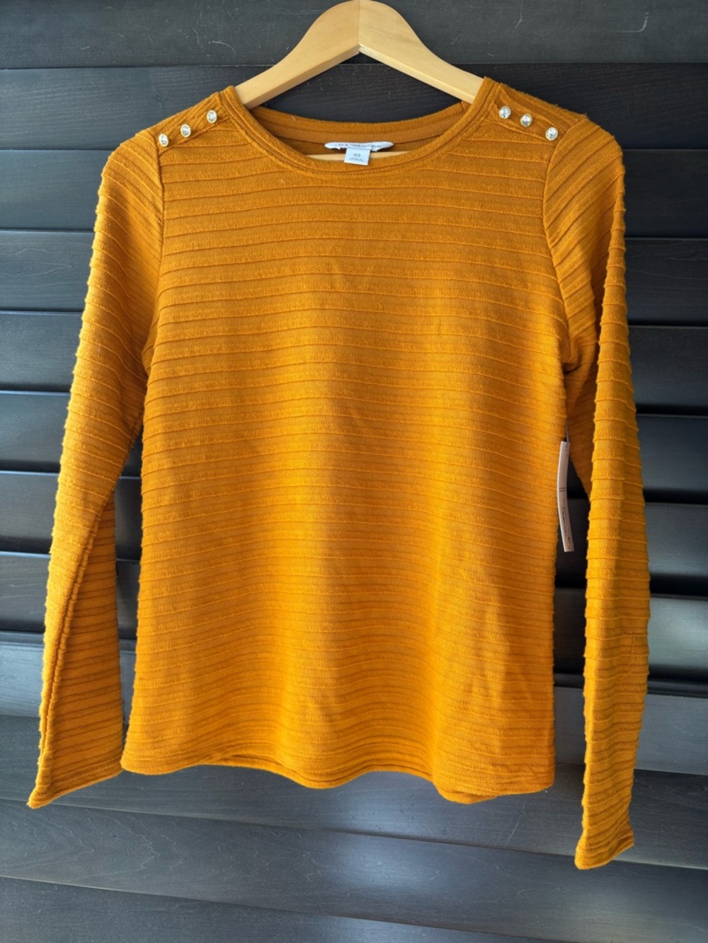 Liz Claiborne XS Women's Long Sleeve Orange Ribbed Sweater NWT